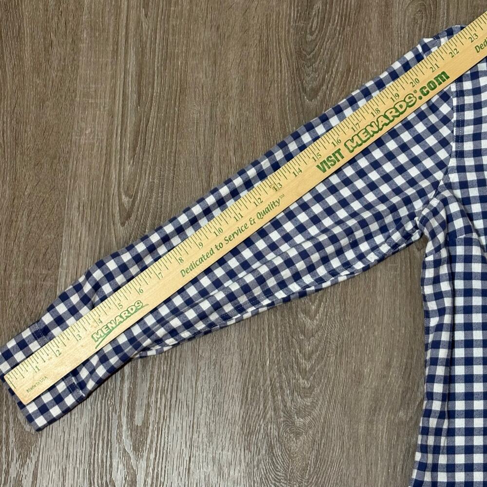 L.L.Bean XS Petite Blue White Gingham Button Down Shirt Flannel Preppy Coastal - Picture 6 of 10